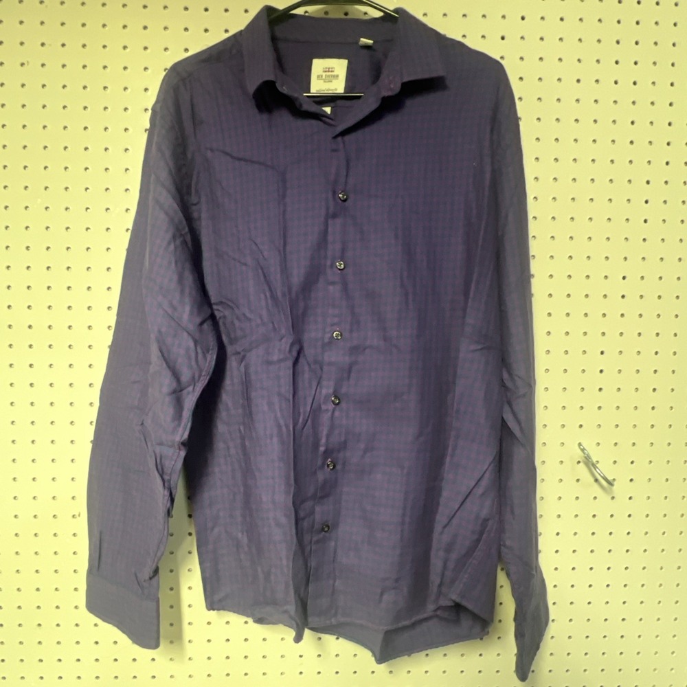 Ben Sherman Tailored Skinny Fit Button Down Dress Shirt Purple Sizeβ 17.5 36-37